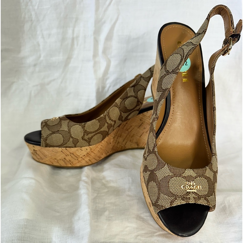 Coach Wedges - Ferry Brown Signature Logo